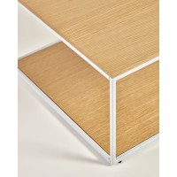 Yoana Журнальный столик из шпона дуба и белого металла 110 x 60 см