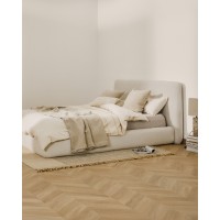 Кровать Martina со съемным чехлом из шенилла цвета экрю 180 x 200