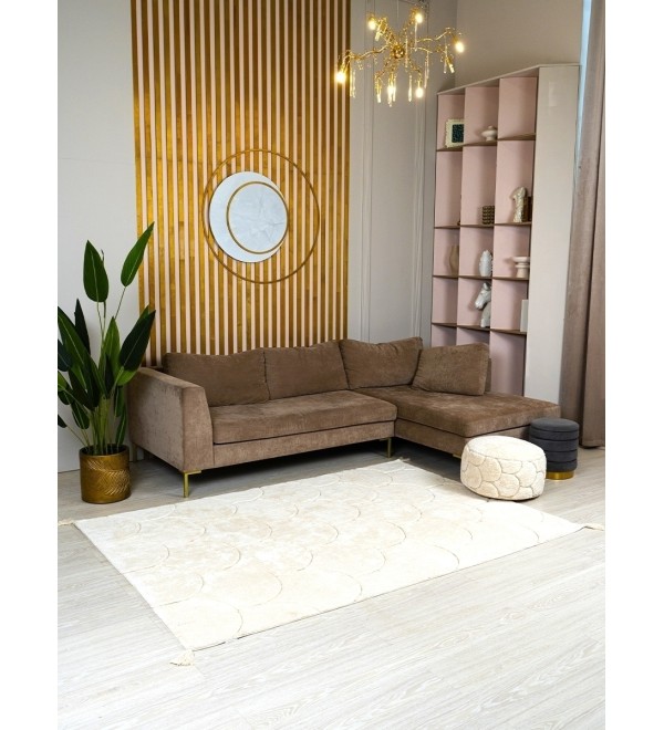 Хлопковый ковер Lillaland Узор чешуя натуральная 160*230