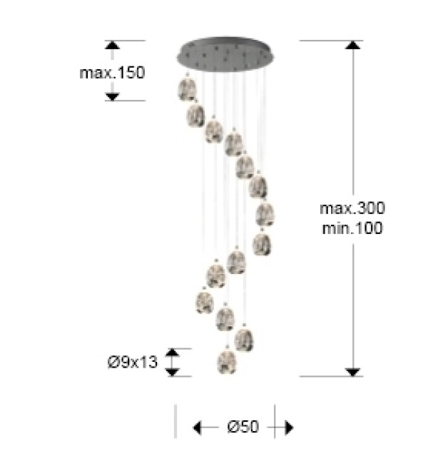 Люстра Rocio LED 14L DIM хром BLUETOOTH 