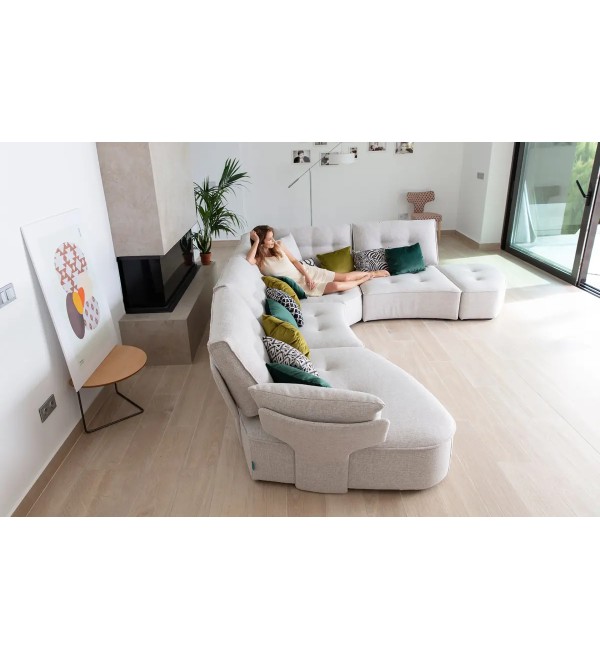 Модульный диван Arianne Plus U1 + S1 + 2M + R + PT, ножки черный пластик 3/6 см