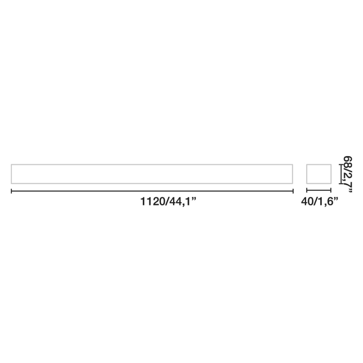 Потолочный светильник Via PRISMATICO белый 112CM 52W 4000K