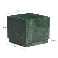 Приставной столик Sorein из зеленого мрамора 40 x 40 см