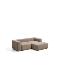 Двухместный диван с шезлонгом Blok из коричневой синели, 240 см