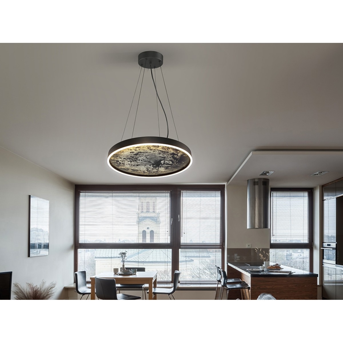 Подвесной светильник Stone CCT- черный LED 60D