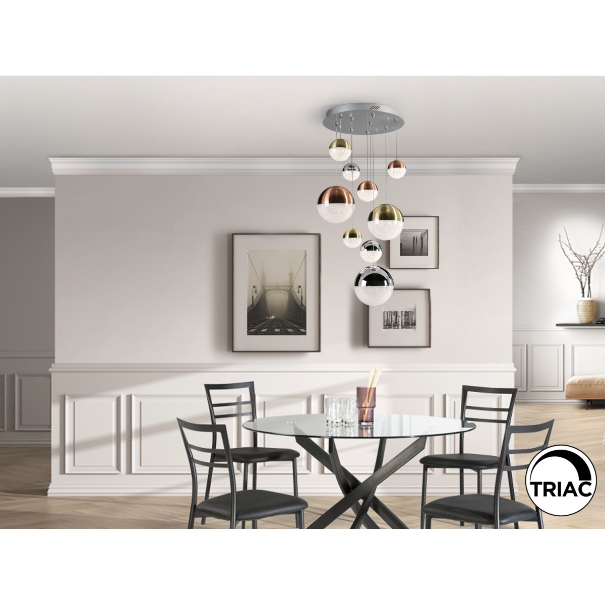 Подвесной светильник Sphere 9L LED Ø50 DIM разноцветный