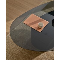 Журнальный столик Olir из черной стали и стекла 140 x 80 см