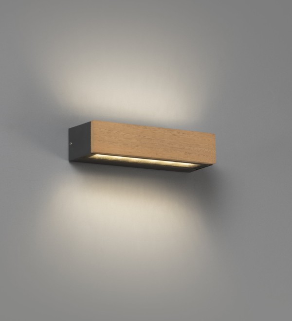 Уличный настенный светильник Doro-13 LED 2x6.5W 3000K дерево