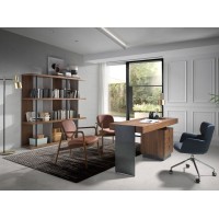 Стеллаж 3236/MQ2101SF из ореха с лакированными боковинами
