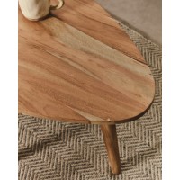 Журнальный столик Duvani из массива акации с выбеленной отделкой Ø110 x 60