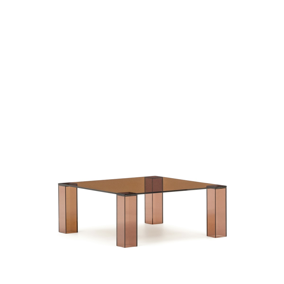 Журнальный столик Adularia из стекла коричневого цвета 85 x 85