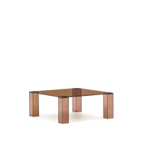 Журнальный столик Adularia из стекла коричневого цвета 85 x 85