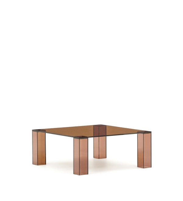 Журнальный столик Adularia из стекла коричневого цвета 85 x 85