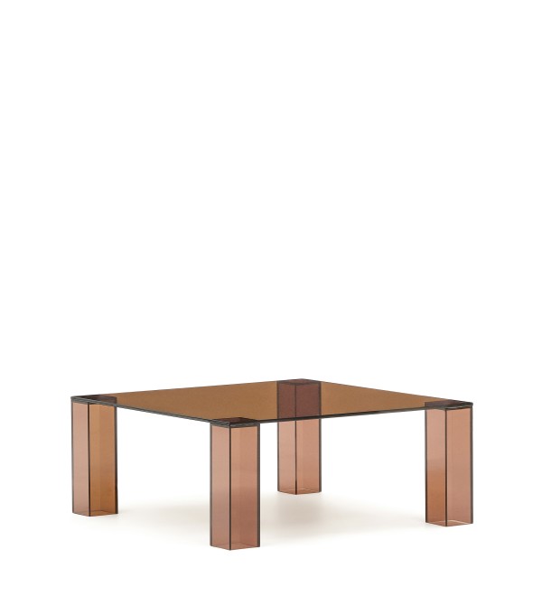 Журнальный столик Adularia из стекла коричневого цвета 85 x 85