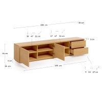Abilen Подставка для TV из дуба Abilen с 2 ящиками 200 x 43,6 см