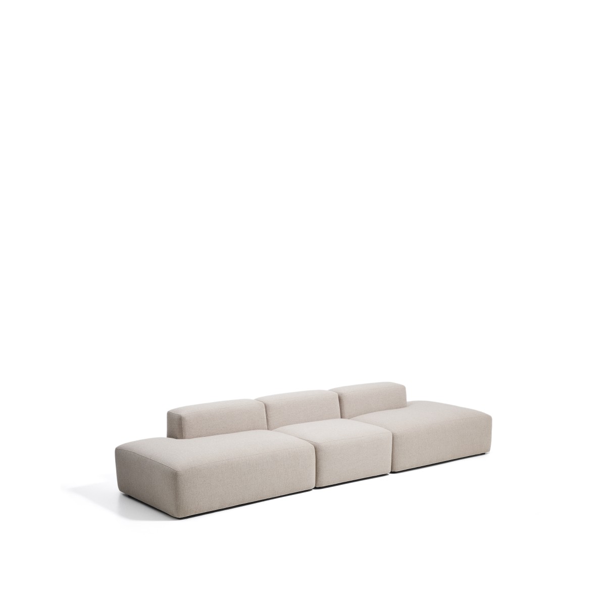 Бежевый четырехместный диван Blok из синели, 380 см