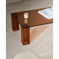 Журнальный столик Adularia из стекла коричневого цвета 140 x 60
