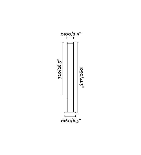TURA 1050 Уличный маяк темно-серый LED 28W 3000K