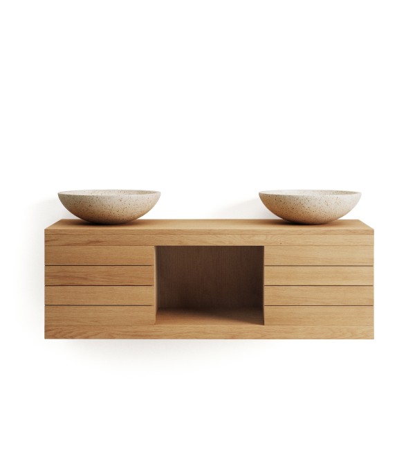 Kenta Мебель для ванной из массива тика с натуральной отделкой, 120 x 45 см