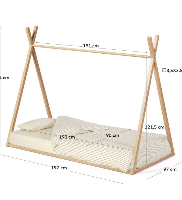 Детская кроватка Maralis из ясеня в виде вигвама 90 x 190 см