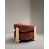 Кресло Granite из терракотовой синели и массива ясеня с натуральной отделкой