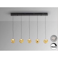 Люстра Zaria 5L черный/бронзовый/золотой DIM