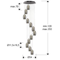 Подвесной светильник Nebula LED 12L хром