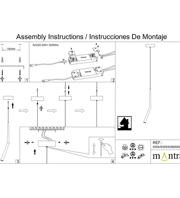 9357+9220 (1L) Подвесной светильник MANTRA ARRECIFE 