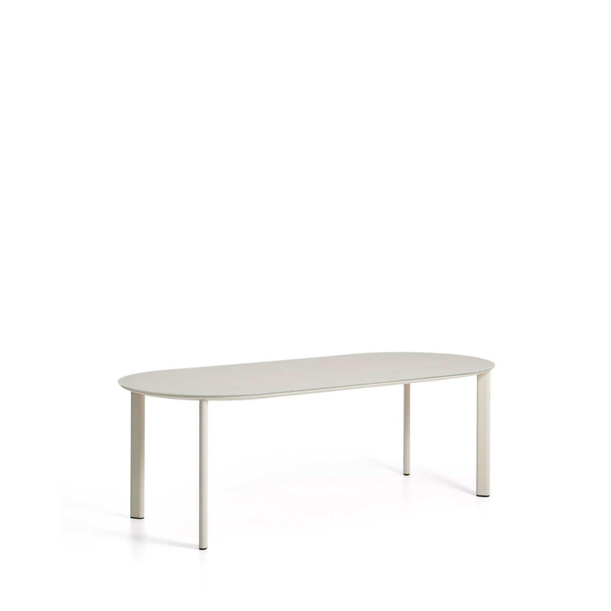 Уличный стол Erice из алюминия и закаленного стекла цвета экрю, 230 x 100 см