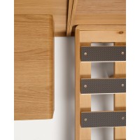 Кровать Norlen с 2 тумбочками из натурального шпона дуба, с подсветкой, 180 x 200 см