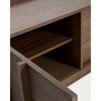 Тумба под ТВ Onix с отделкой из орехового шпона темного оттенка, 150 x 47 см