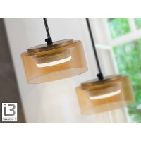 Olaia Подвесной светильник 3L черный/янтарный