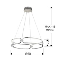 Подвесной светильник Colette LED хром 60Ø DIM