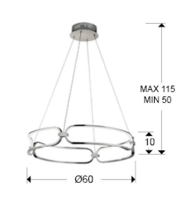Подвесной светильник Colette LED хром 60Ø DIM