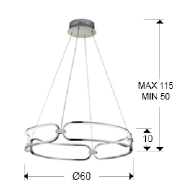 Подвесной светильник Colette LED хром 60Ø DIM