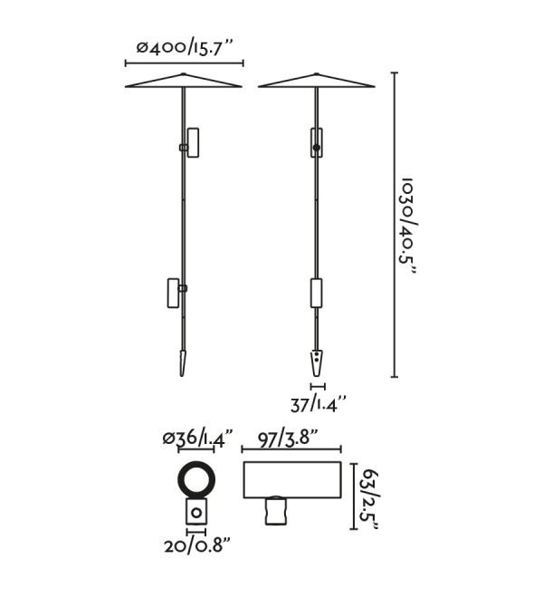 Ландшафтный светильник CLAP черный 1030 LED 2X6W 3000K 38° C/PLAT L