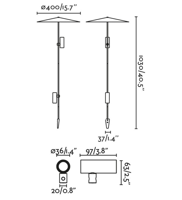 Ландшафтный светильник CLAP черный 1030 LED 2X6W 3000K 38° C/PLAT L