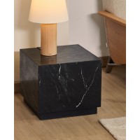 Журнальный столик Sorein из черного мрамора 50 x 50 см
