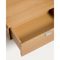 Кровать Norlen с 2 тумбочками из натурального шпона дуба, с подсветкой, 180 x 200 см