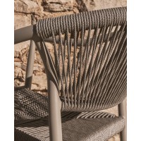 Уличный стул Livadia из алюминия цвета таупе и веревки