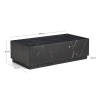Журнальный столик Sorein из черного мрамора 100 x 50 см