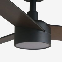 Вентилятор RUDDER L Ш1320 черный / орех 3 P LED 18W CCT DIM