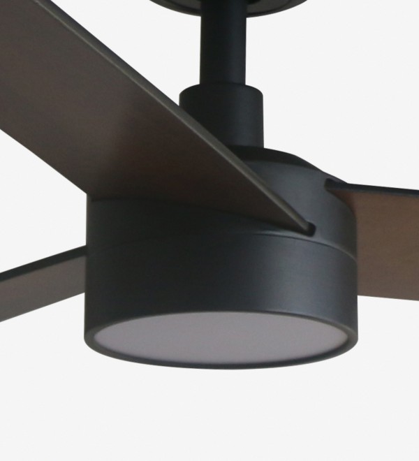 Вентилятор RUDDER L Ш1320 черный / орех 3 P LED 18W CCT DIM