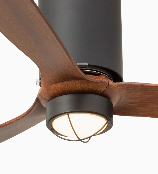 Потолочный вентилятор Mini Tube Fan LED мат. белый/деревянный