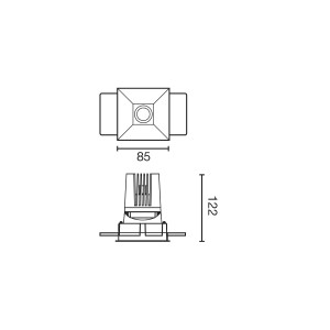 Встраиваемый светильник DEEP60 C SMARCO черный 15° 3000K CRI95 SPREAD