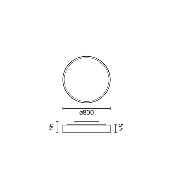 Потолочный светильник DOMIO Ш800 78W черный PRISM 3000K CRI80