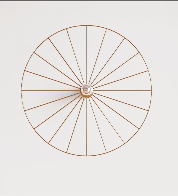 Бра Wheel 60 см золотой + цоколь 5 см золотой