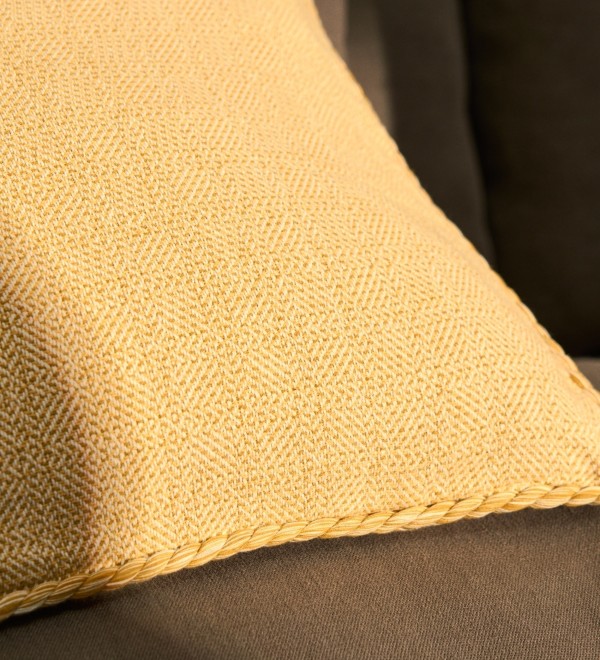 Чехол для подушки Filor из желтого хлопка с плетением, 50 x 50 см