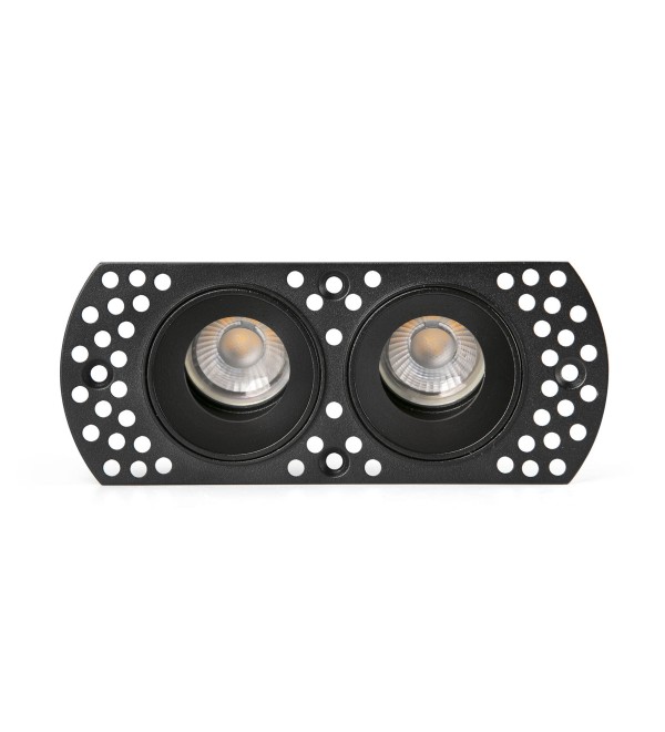 Встраиваемый регулируемый светильник без рамки черный FLIC 2xGU10 MR11