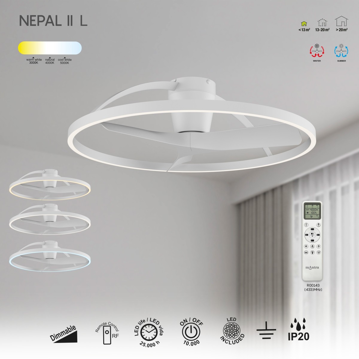 9485 Люстра потолочная-вентилятор NEPAL II